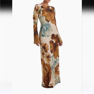 Peony Memento Botanical Maxi Dress